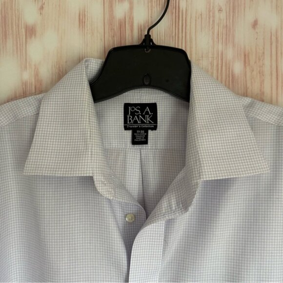Joseph A. Bank Traveler Collection Purple Grid Print Button Down Shirt - Picture 3 of 11